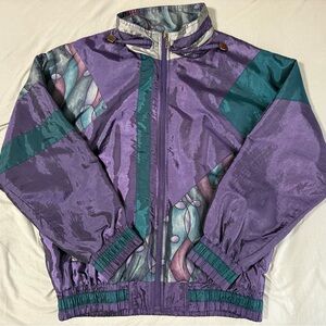 Vintage Purple and Teal Women's Jacket